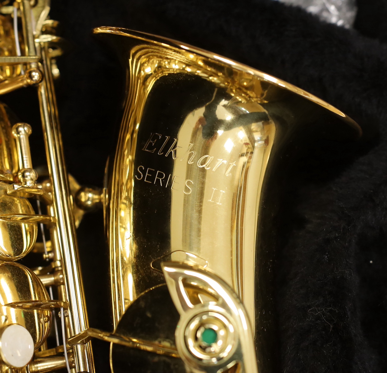 A cased saxophone, Elkhart